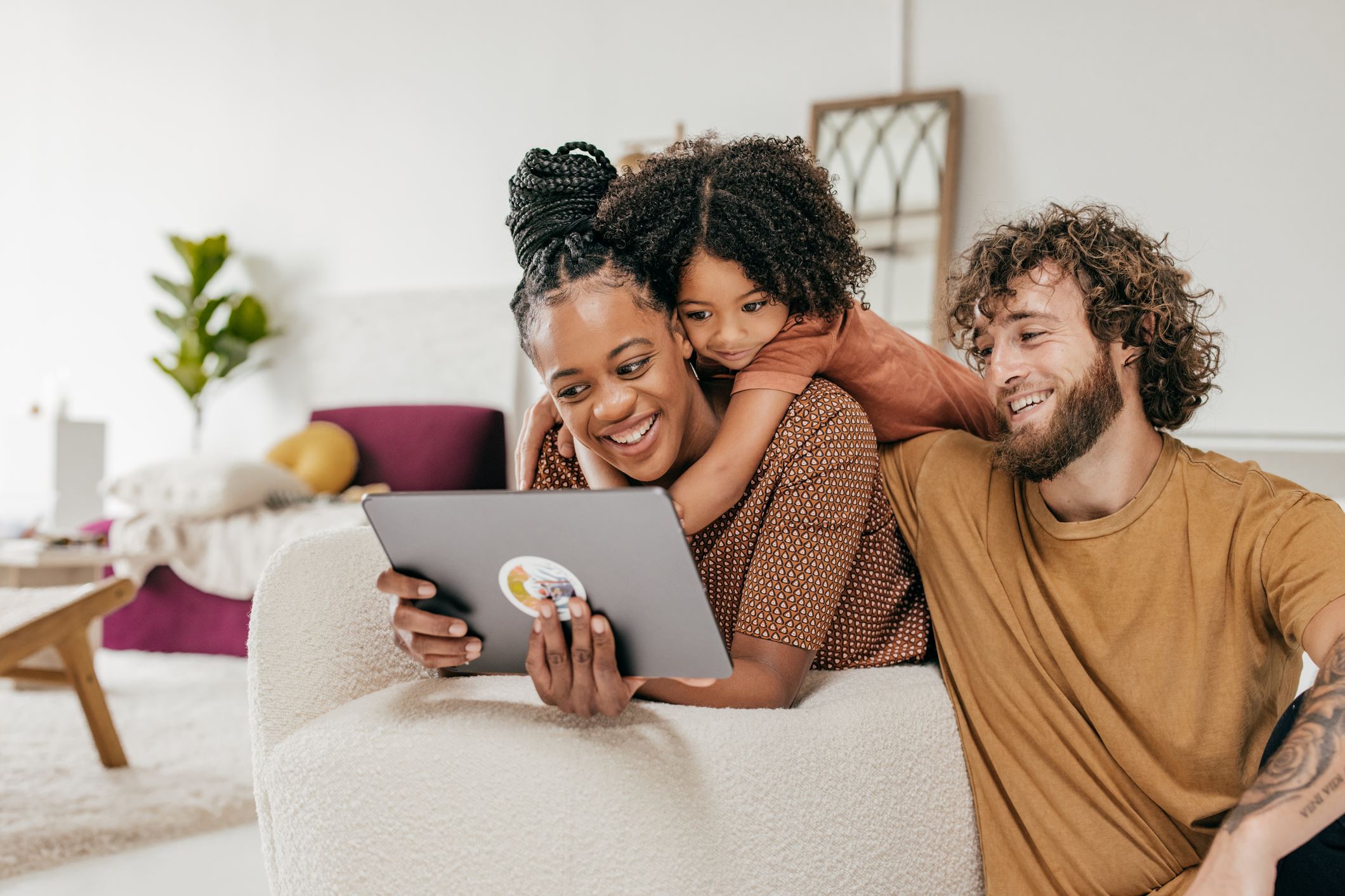Family enjoying their time indoors