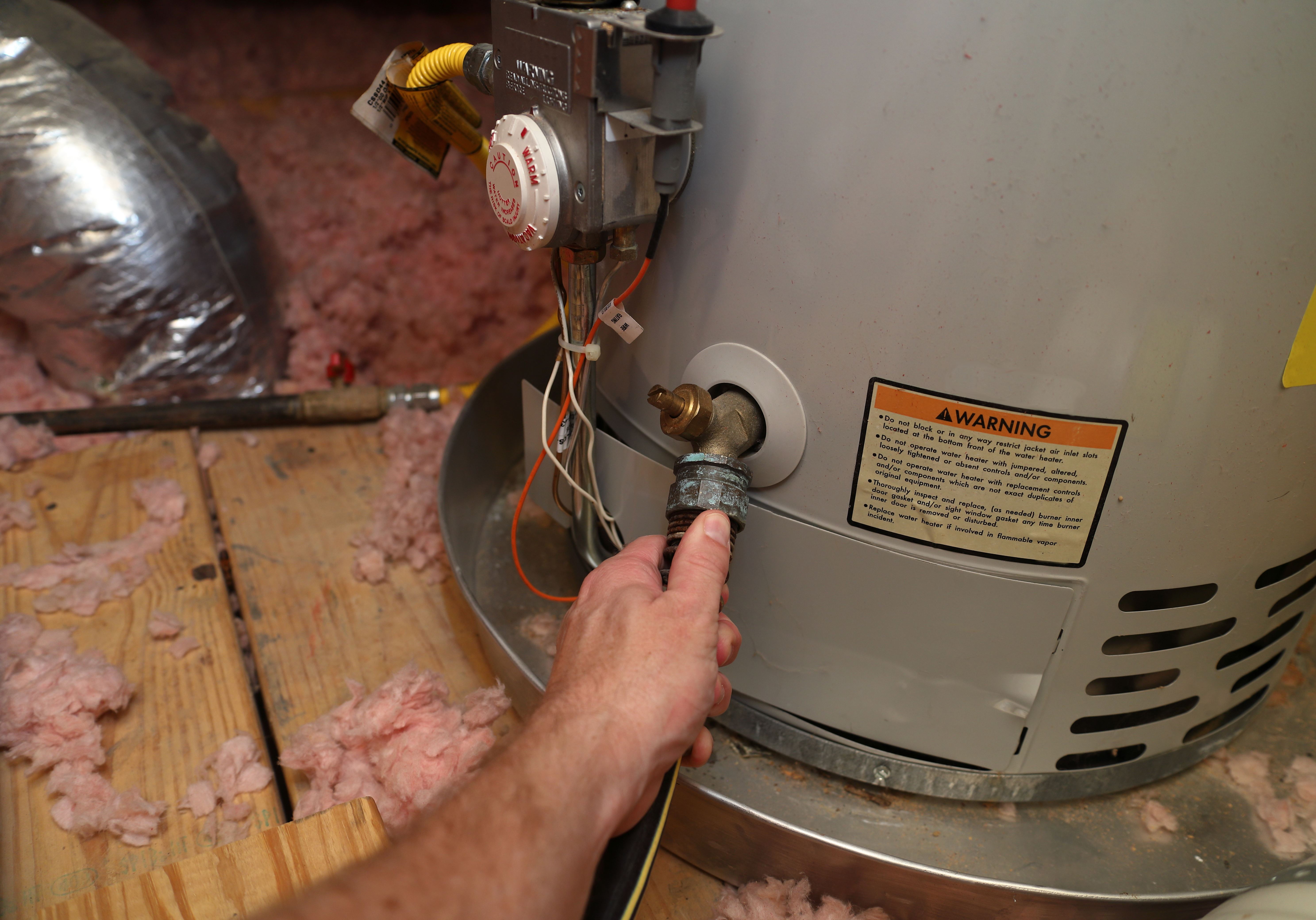 A water heater.